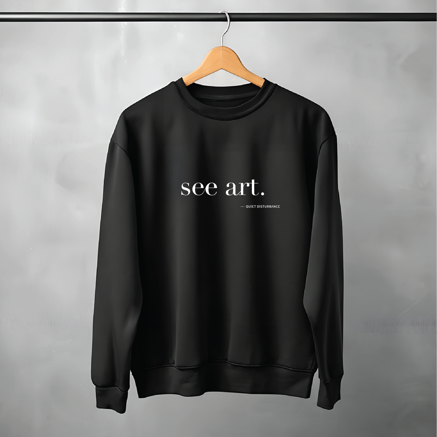 "see art." Premium Drop Shoulder Sweatshirt