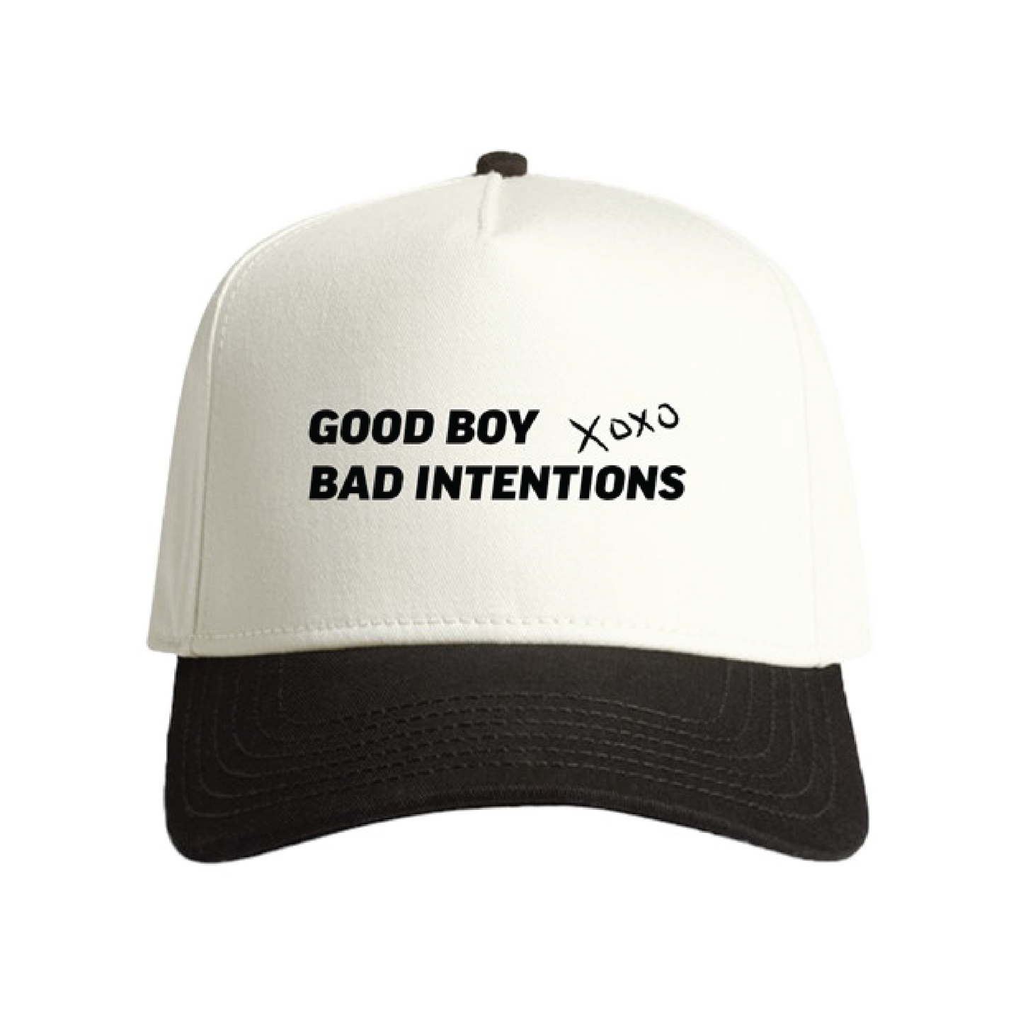 "Good Boy / Bad Intentions" Two-Tone Snapback Cap