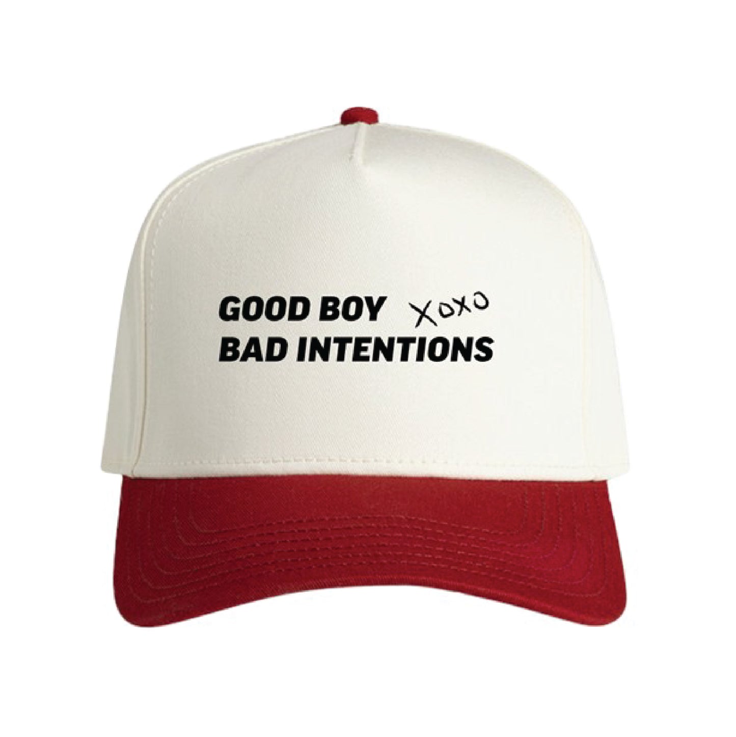 "Good Boy / Bad Intentions" Two-Tone Snapback Cap