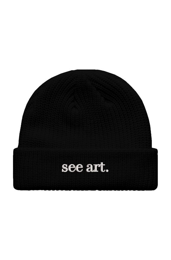 "see art." Embroidered Fisherman Beanie