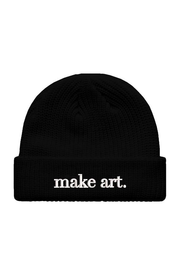 "make art" Fisherman Beanie (Black)