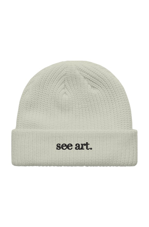 "see art." Embroidered Fisherman Beanie